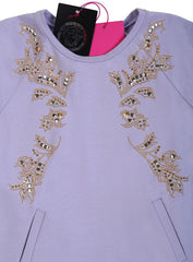 Young Versace Lilac Gold Baroque Embroidered Dress