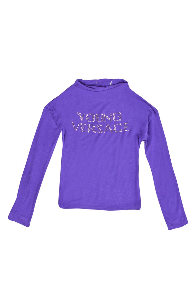 Young Versace Swarovski Logo Top