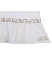 Young Versace White Peplum Crystal Top