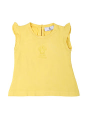 Young Versace Yellow Medusa Embroidery Top