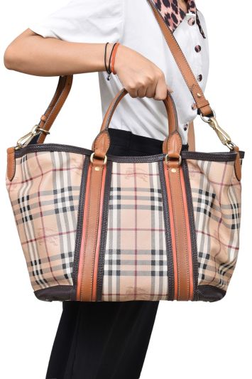 burberry multicolor haymarket check coated canvas jameson tote bag 5