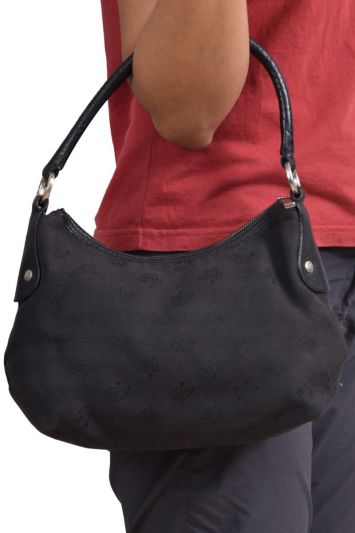 Monogram Nylon Shoulder Bag Mini Black