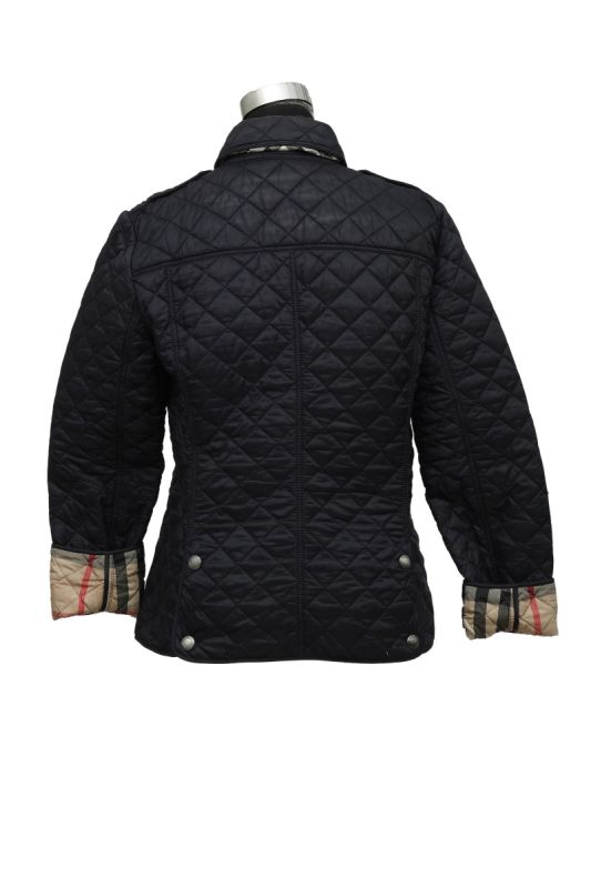 Burberry Size M Quilted Navy Blue Jacket