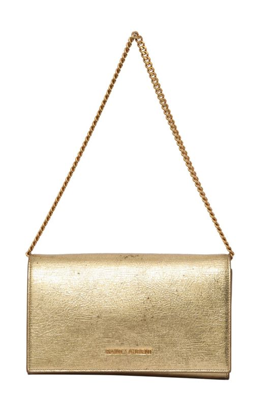 Saint Laurent Metallic Calfskin Shoulder Bag