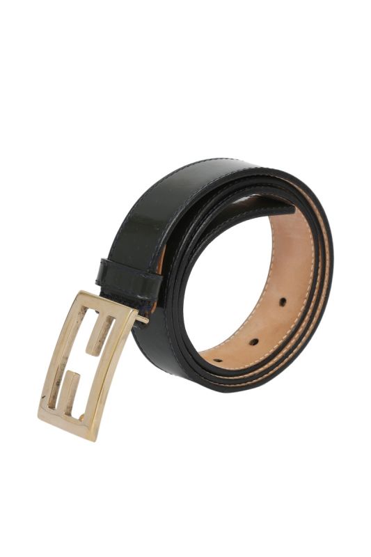 Fendi 36 Inches/ 90 cms FF Logo Buckle Black Belt