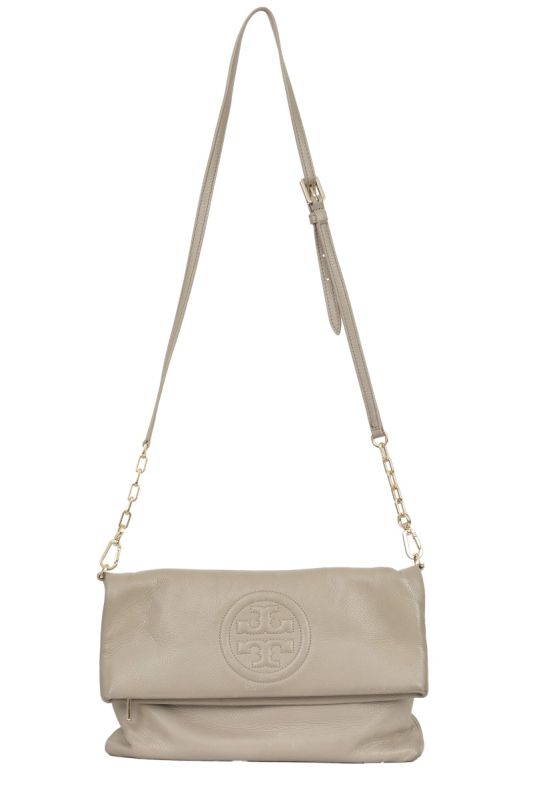 Tory Burch Thea Fold Over Grey Sling Bag