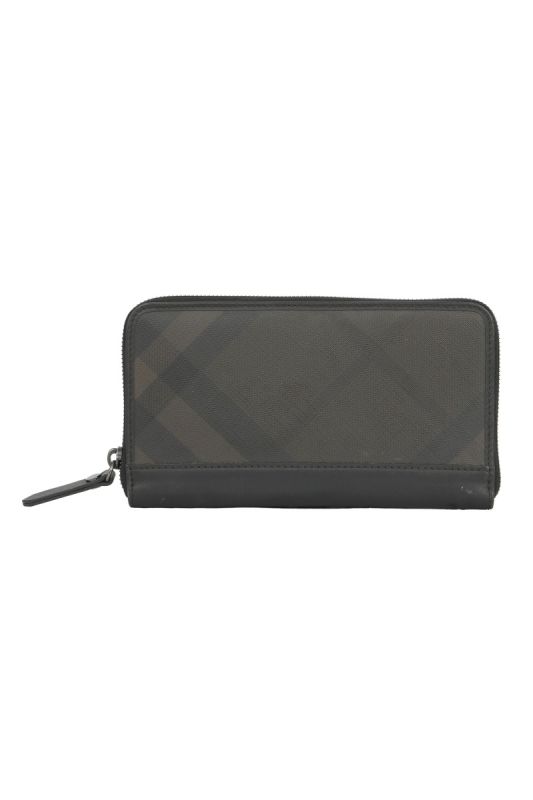 Burberry Check Zip Around Wallet