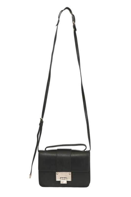 Jimmy Choo Black Leather Rebel Mini Hand Bag