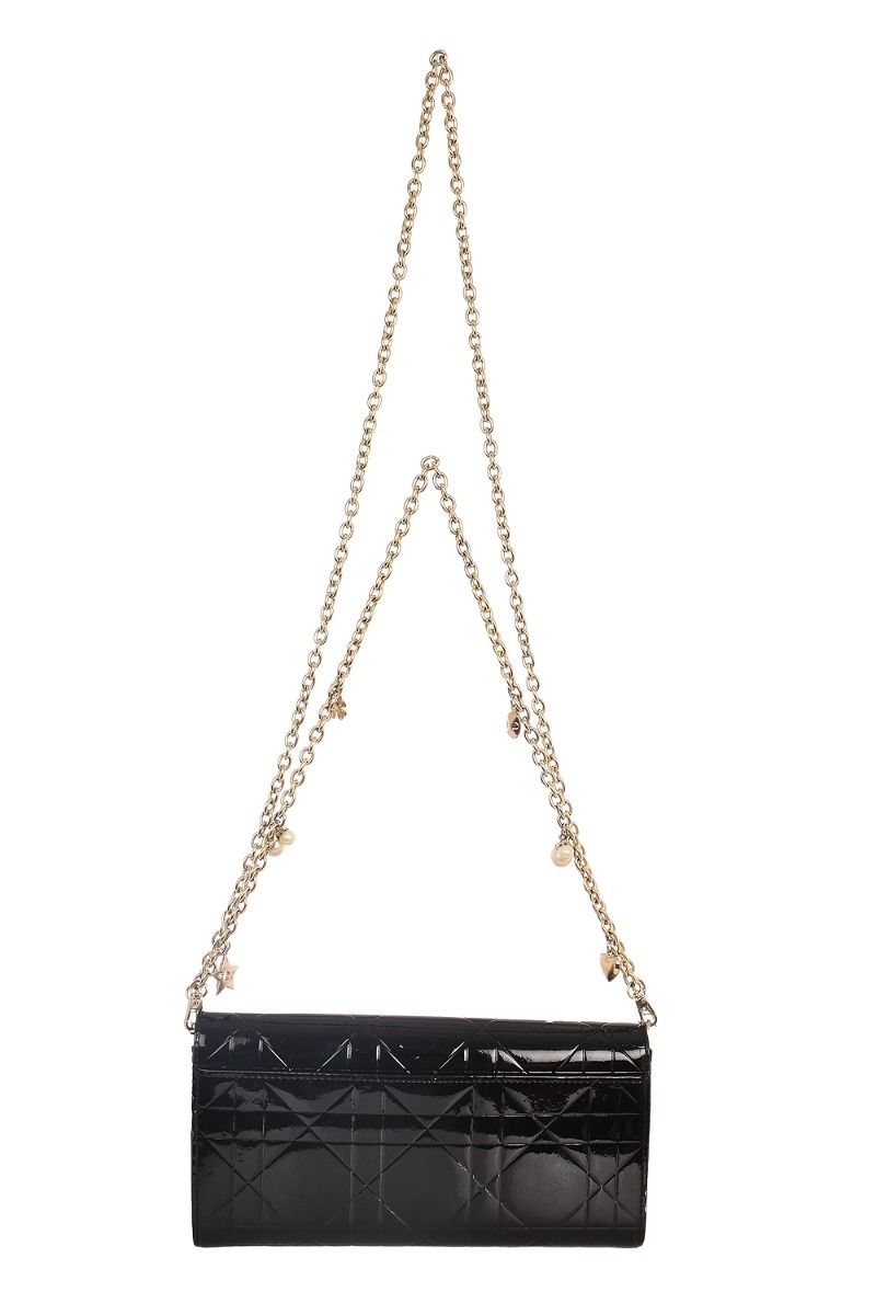 Dior Quilted Patent Leather Clutch with Charms and Chain - Handbags &  Purses - Costume & Dressing Accessories