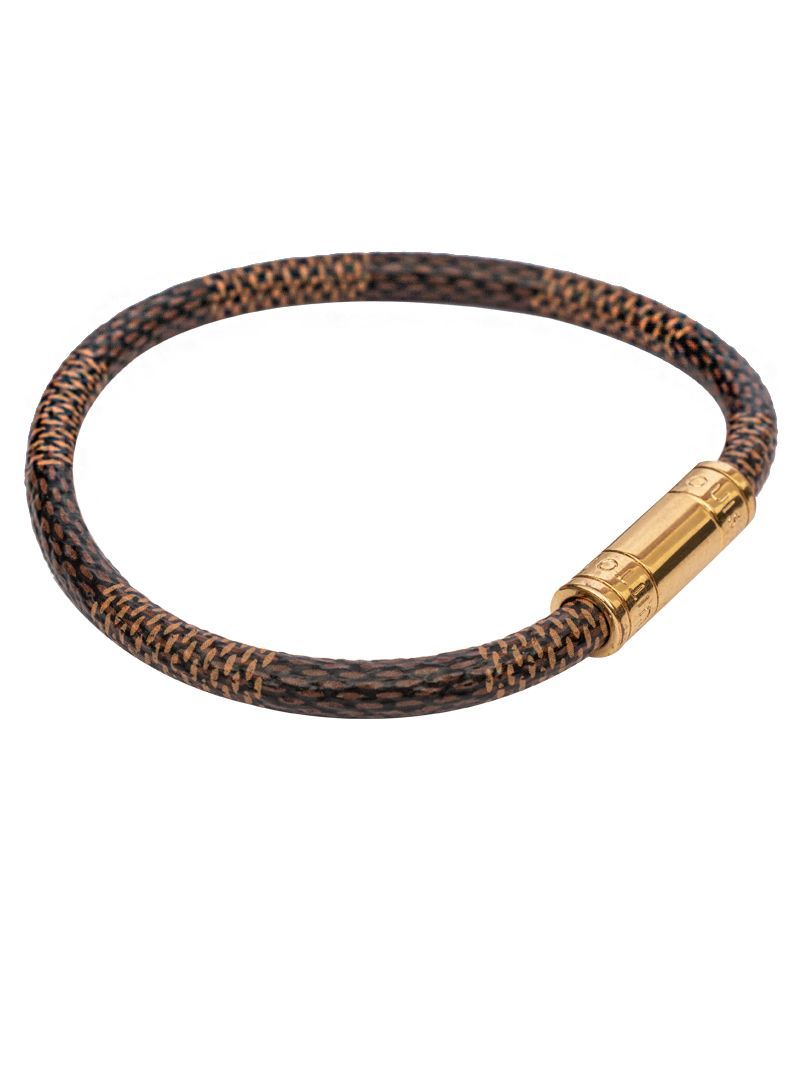 Louis Vuitton Keep It Brown Damier Ebene Canvas Bracelet at